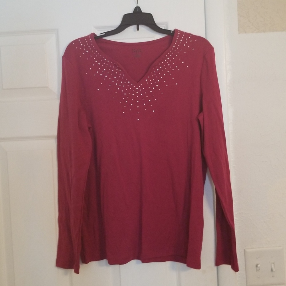 Long sleeve blouse dark mauve brand new
